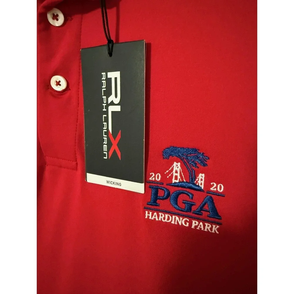 RLX Ralph Lauren Polo Shirt Mens Small Red PGA Harding Park 2020 Golf Wicking